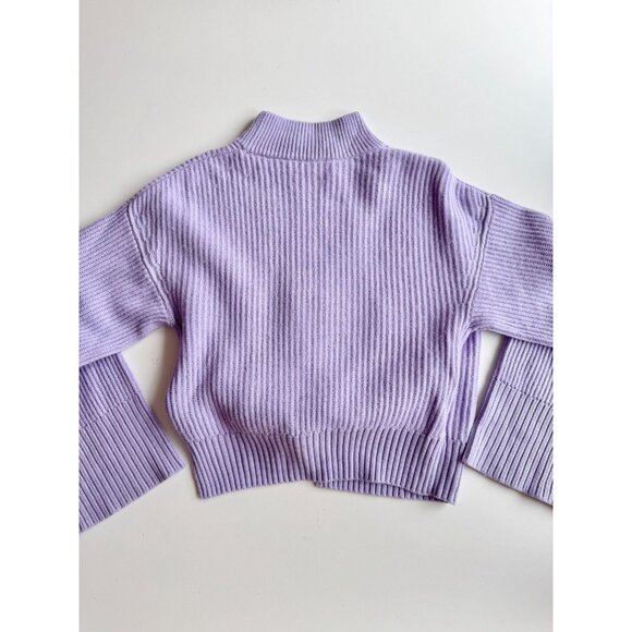 JONATHAN SIMKHAI Amaris Lavender Purple Wool Blend Knit Wrap Sweater, Size M - Picture 12 of 16